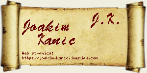 Joakim Kanić vizit kartica